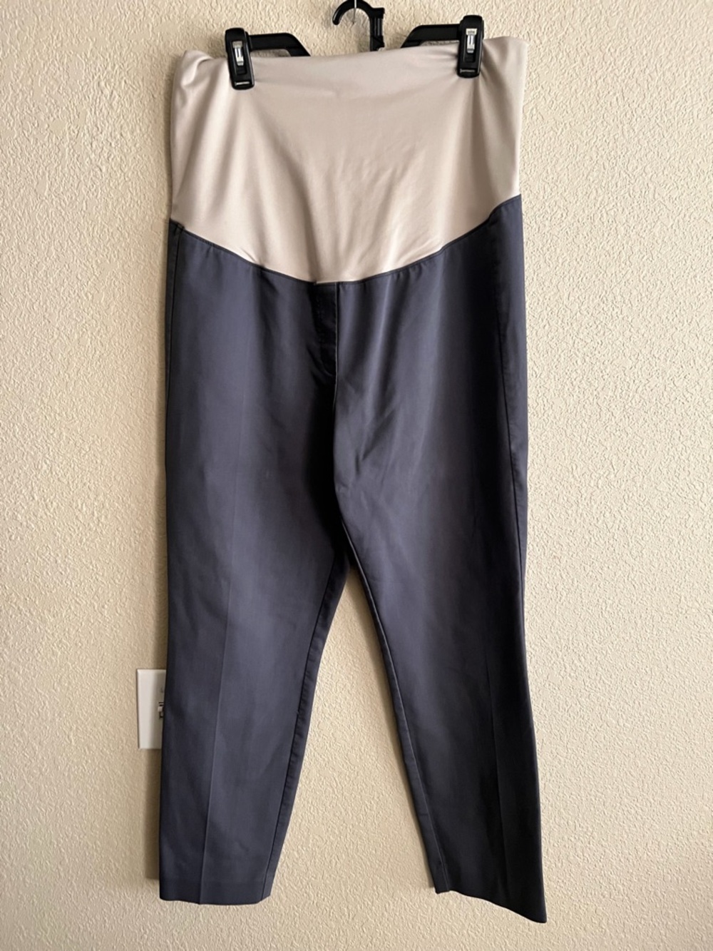 LOFT Two-Tone Gray and Cream Maternity Trousers